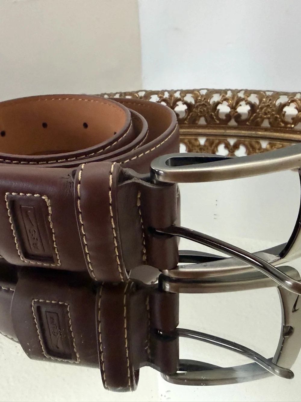 Nike G-Flex Men’s Golf Belt Brown Leather Size 34